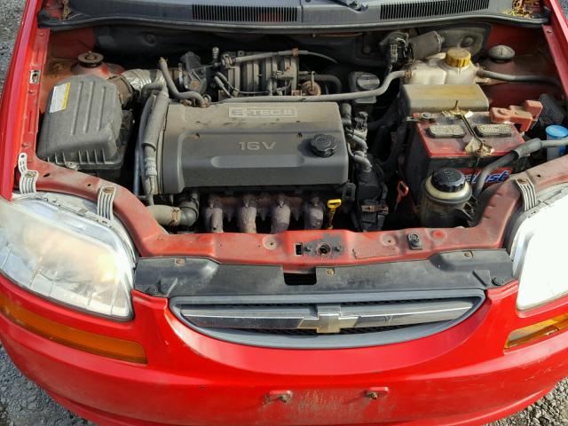KL1TJ52684B270376 - 2004 CHEVROLET AVEO LS RED photo 7