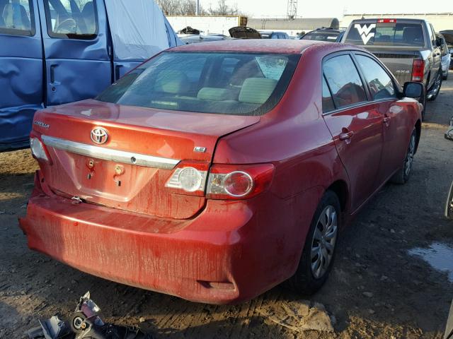 2T1BU4EE5DC956773 - 2013 TOYOTA COROLLA BA RED photo 4