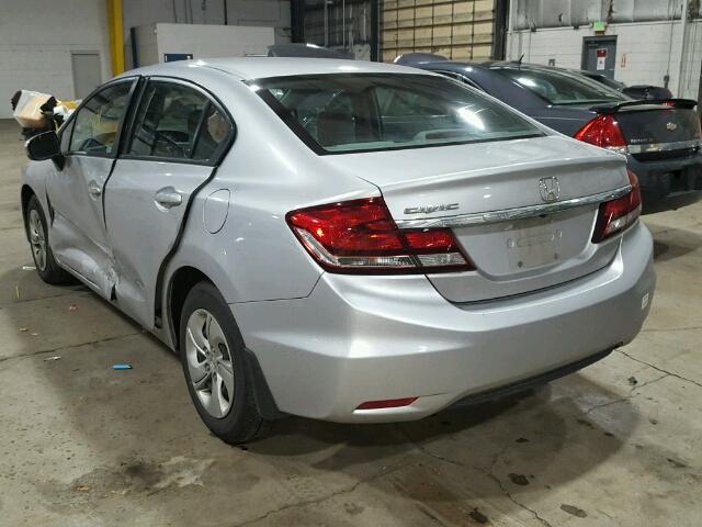 19XFB2F52EE237719 - 2014 HONDA CIVIC LX SILVER photo 3