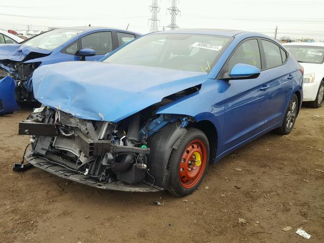 KMHD84LF2HU427987 - 2017 HYUNDAI ELANTRA SE BLUE photo 2