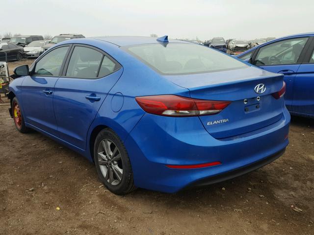 KMHD84LF2HU427987 - 2017 HYUNDAI ELANTRA SE BLUE photo 3