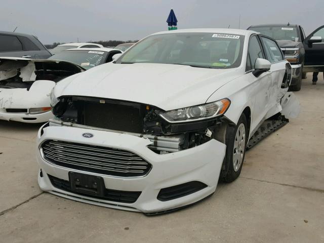 3FA6P0G75DR191791 - 2013 FORD FUSION S WHITE photo 2