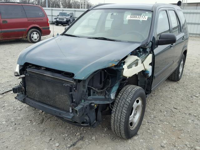 JHLRD68554C017754 - 2004 HONDA CR-V LX GREEN photo 2