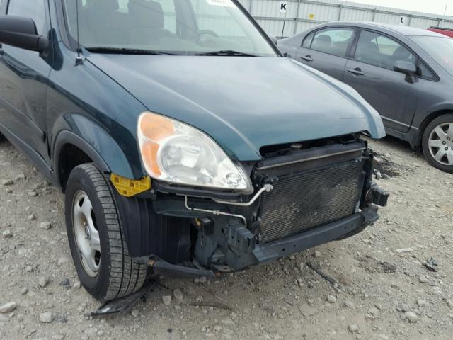 JHLRD68554C017754 - 2004 HONDA CR-V LX GREEN photo 9