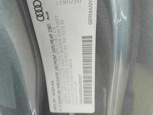 WAULFAFRXDA050697 - 2013 AUDI A5 PREMIUM GRAY photo 10