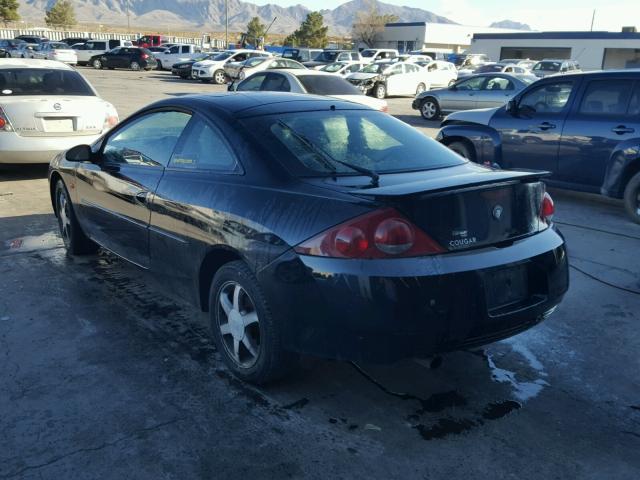 1ZWHT61L225608610 - 2002 MERCURY COUGAR V6 BLACK photo 3