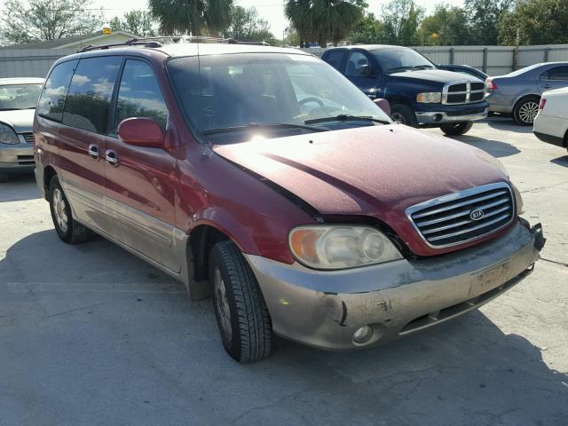 KNDUP131936475252 - 2003 KIA SEDONA EX RED photo 1