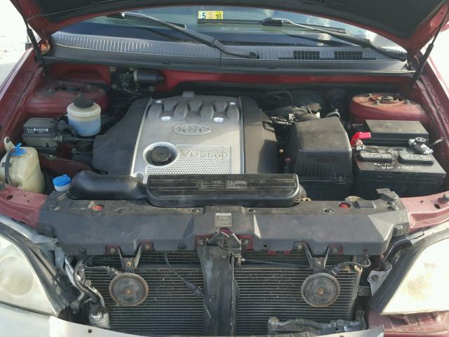 KNDUP131936475252 - 2003 KIA SEDONA EX RED photo 7