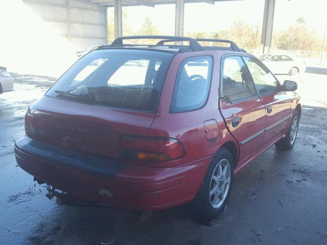 JF1GF4351WH813164 - 1998 SUBARU IMPREZA L RED photo 4