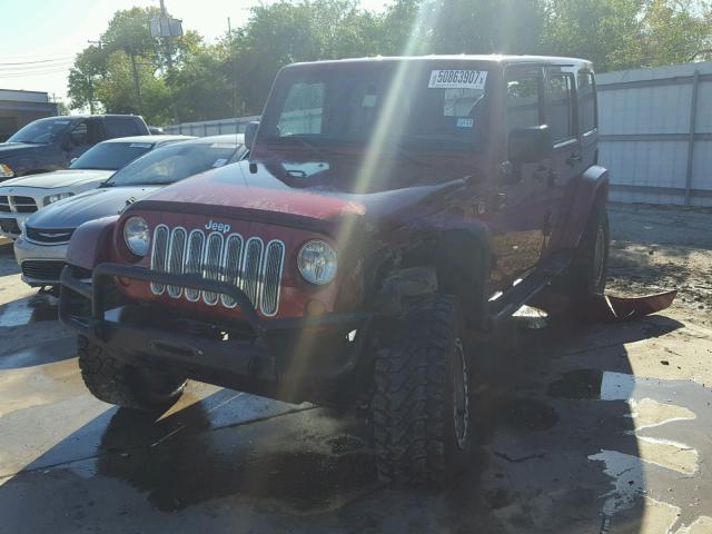 1C4HJWEG9CL104899 - 2012 JEEP WRANGLER U MAROON photo 2