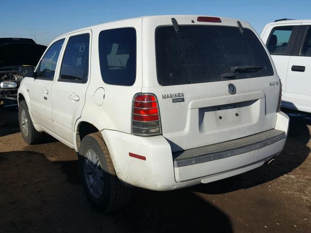 4M2CU57126KJ14232 - 2006 MERCURY MARINER WHITE photo 3