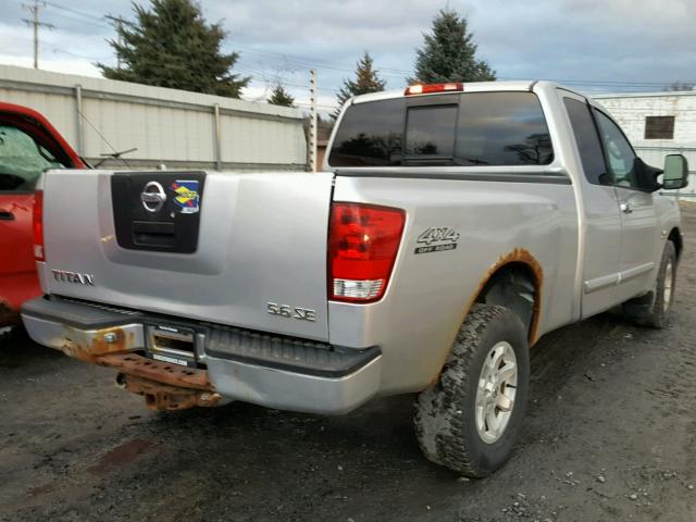 1N6AA06B44N576416 - 2004 NISSAN TITAN XE SILVER photo 4