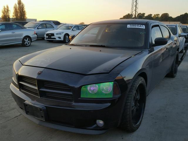 2B3LA43R68H101385 - 2008 DODGE CHARGER BLACK photo 2