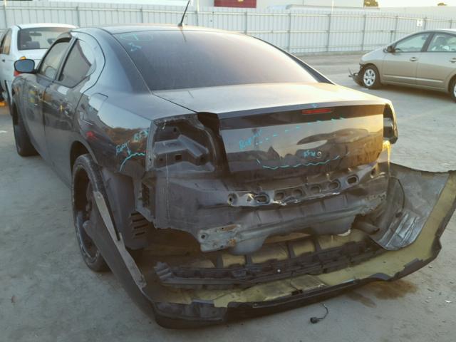 2B3LA43R68H101385 - 2008 DODGE CHARGER BLACK photo 3