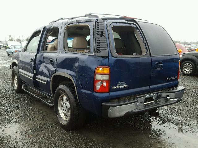 1GNEK13T01J121819 - 2001 CHEVROLET TAHOE K150 BLUE photo 3