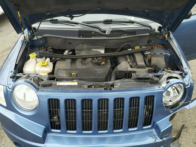 1J8FF47W87D138374 - 2007 JEEP COMPASS BLUE photo 7