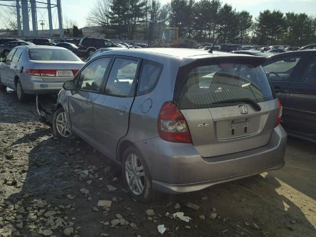 JHMGD37637S056607 - 2007 HONDA FIT S SILVER photo 3