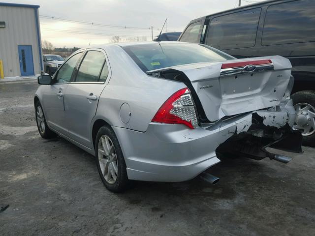 3FAHP0JGXCR357724 - 2012 FORD FUSION SEL SILVER photo 3