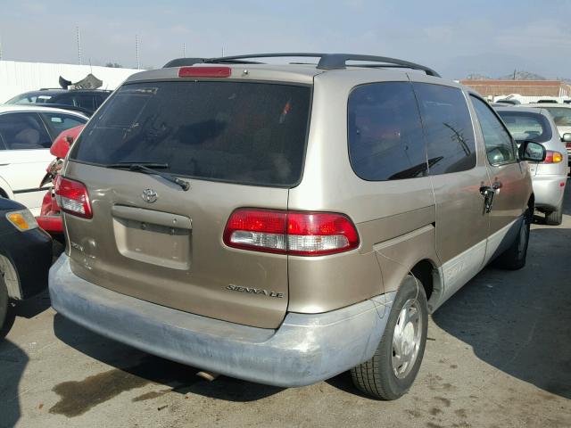 4T3ZF13C11U352048 - 2001 TOYOTA SIENNA LE BEIGE photo 4