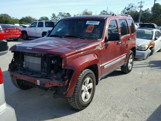 1J8GP28K69W528639 - 2009 JEEP LIBERTY SP MAROON photo 2