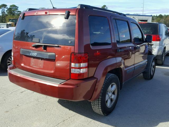 1J8GP28K69W528639 - 2009 JEEP LIBERTY SP MAROON photo 4