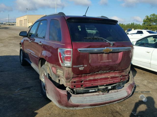 2CNDL13F076096725 - 2007 CHEVROLET EQUINOX LS MAROON photo 3