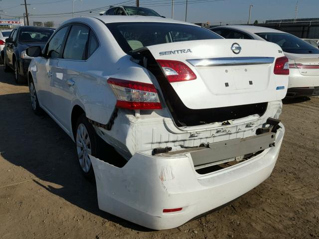 3N1AB7AP9EY327385 - 2014 NISSAN SENTRA S WHITE photo 3