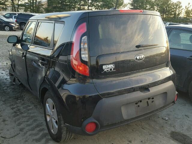 KNDJN2A20F7182297 - 2015 KIA SOUL BLACK photo 3