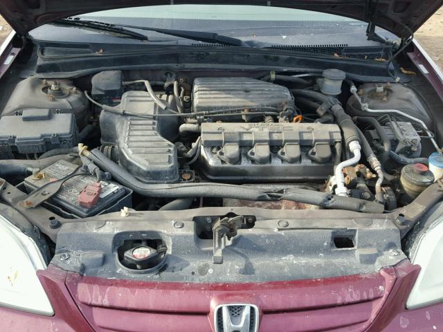 2HGES26742H598092 - 2002 HONDA CIVIC EX BURGUNDY photo 7