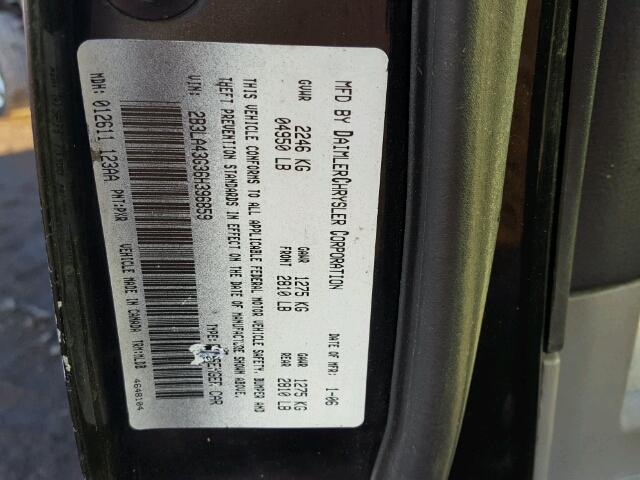 2B3LA43G36H396859 - 2006 DODGE CHARGER SE BLACK photo 10