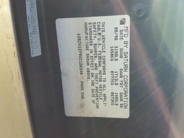 1G8ZH1279VZ126340 - 1997 SATURN SC2 GOLD photo 10