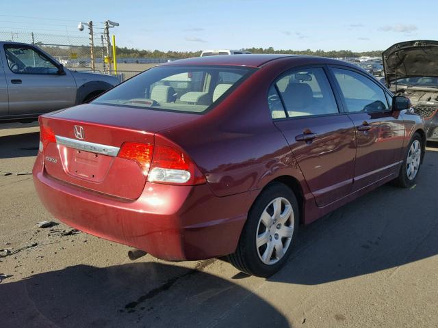 2HGFA16569H344281 - 2009 HONDA CIVIC LX RED photo 4