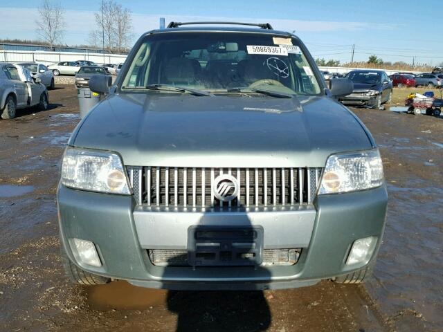 4M2YU56176KJ02830 - 2006 MERCURY MARINER GREEN photo 9