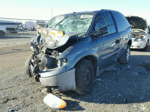 1D4GP25R67B204557 - 2007 DODGE CARAVAN SE TEAL photo 2