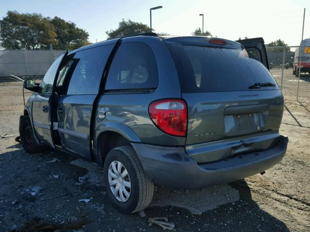 1D4GP25R67B204557 - 2007 DODGE CARAVAN SE TEAL photo 3