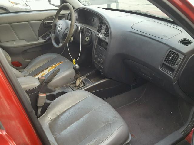 KMHDN56D14U117591 - 2004 HYUNDAI ELANTRA GL RED photo 5