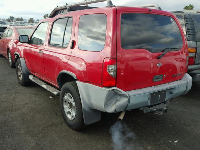 5N1ED28T2YC605535 - 2000 NISSAN XTERRA XE RED photo 3