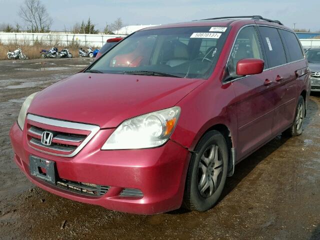 5FNRL38706B426184 - 2006 HONDA ODYSSEY EX RED photo 2