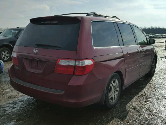 5FNRL38706B426184 - 2006 HONDA ODYSSEY EX RED photo 4