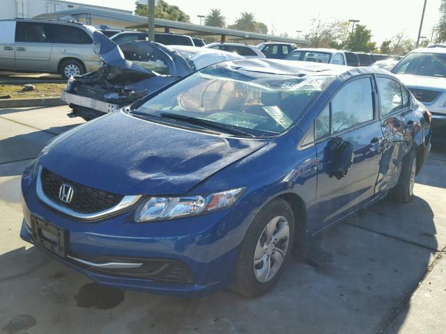 19XFB2F57FE270815 - 2015 HONDA CIVIC LX BLUE photo 2