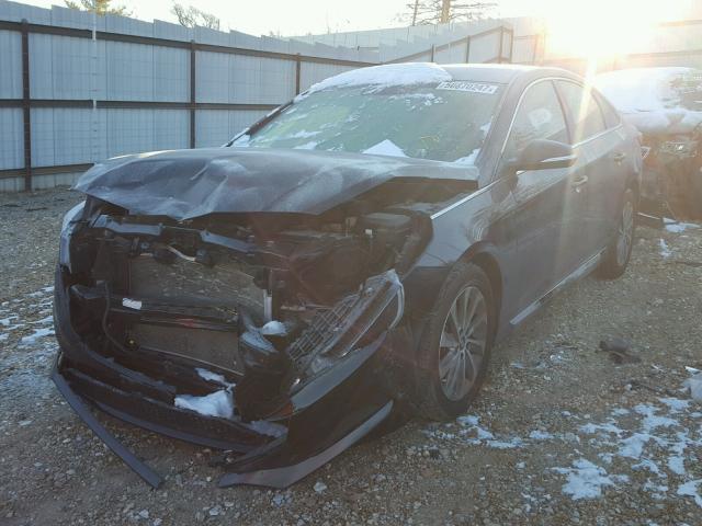 5NPE34AF6FH132604 - 2015 HYUNDAI SONATA SPO BLACK photo 2