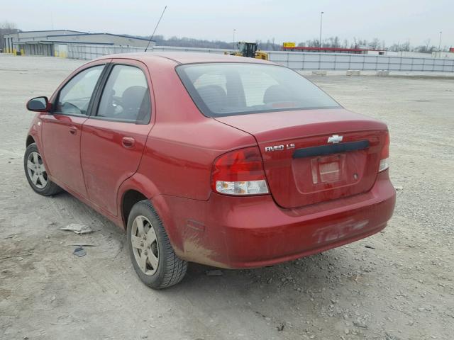 KL1TD56646B636855 - 2006 CHEVROLET AVEO BASE RED photo 3