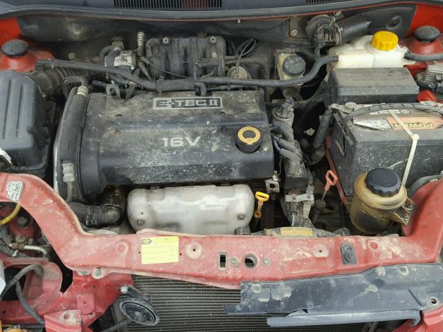 KL1TD56646B636855 - 2006 CHEVROLET AVEO BASE RED photo 7