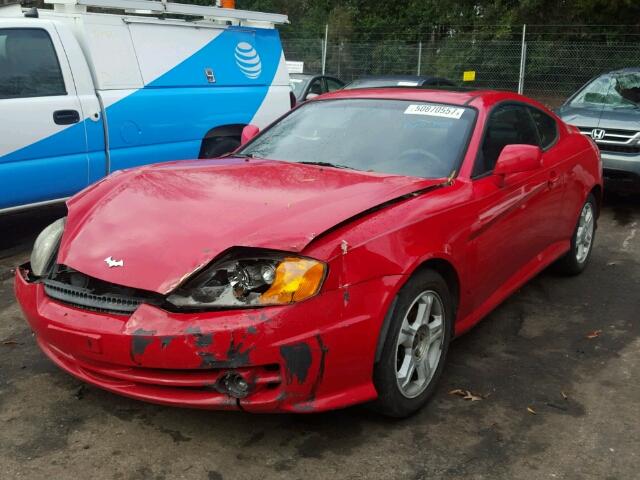 KMHHN65F43U099564 - 2003 HYUNDAI TIBURON GT RED photo 2