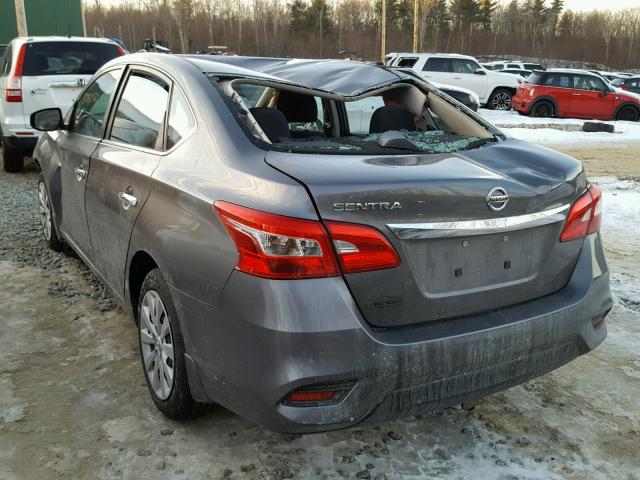 3N1AB7AP2HY235829 - 2017 NISSAN SENTRA S GRAY photo 3