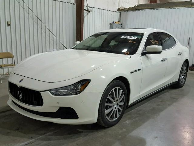 ZAM57RTA1E1096387 - 2014 MASERATI GHIBLI S WHITE photo 2