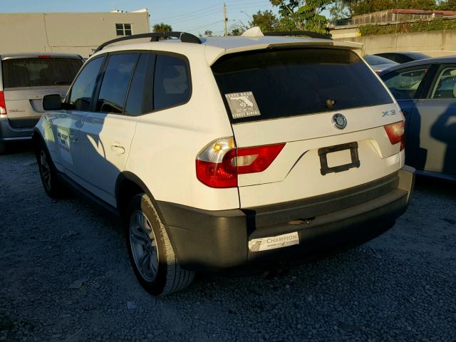 WBXPA93464WC33436 - 2004 BMW X3 3.0I WHITE photo 3