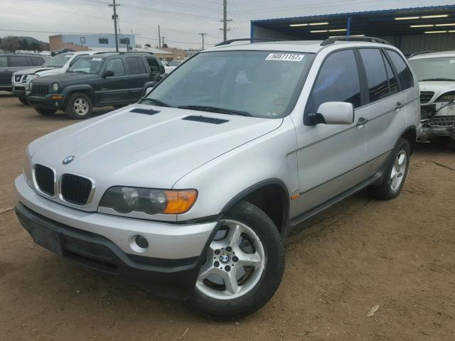 5UXFA53542LP53218 - 2002 BMW X5 3.0I SILVER photo 2