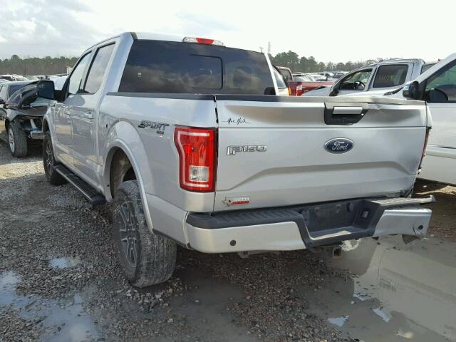 1FTEW1EP2GKE10863 - 2016 FORD F150 SUPER SILVER photo 3