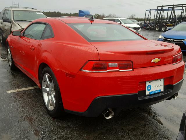 2G1FB1E39E9155018 - 2014 CHEVROLET CAMARO LT RED photo 3